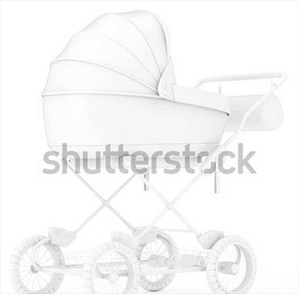 Modern Baby Carriage Stroller Mockup