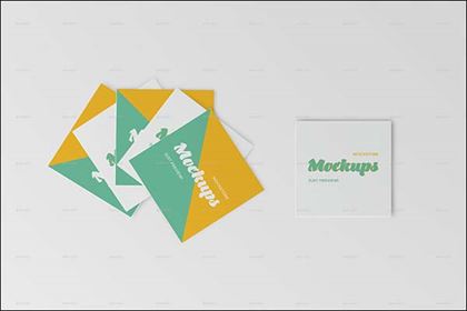 Professional Square Business Card Mockups