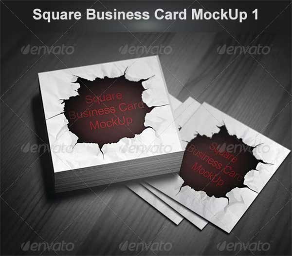PSD Square Business Card Mockup