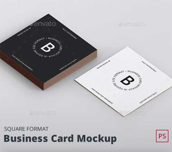 Business Card Mockup Square Format