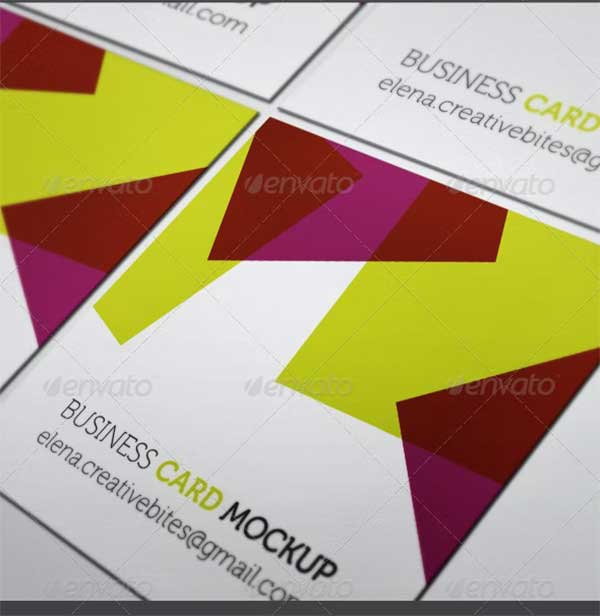 Colorful Square Business Card Mock-up