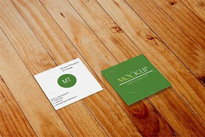 Square Business Card Mock-up Design