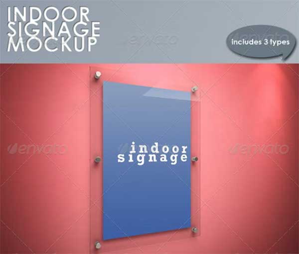 Indoor Signage Poster Mockup