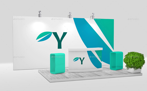 Photo Realistic Trade Show Booth High-Quality Mockups