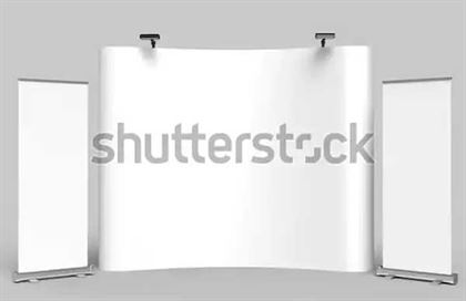 Exhibition Fabric Display Trade Show Booth PSD Mockup
