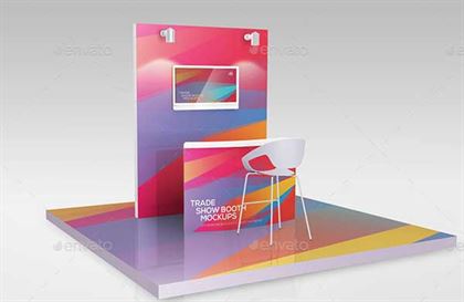 Simple Trade Show Booth PSD Mockup Template