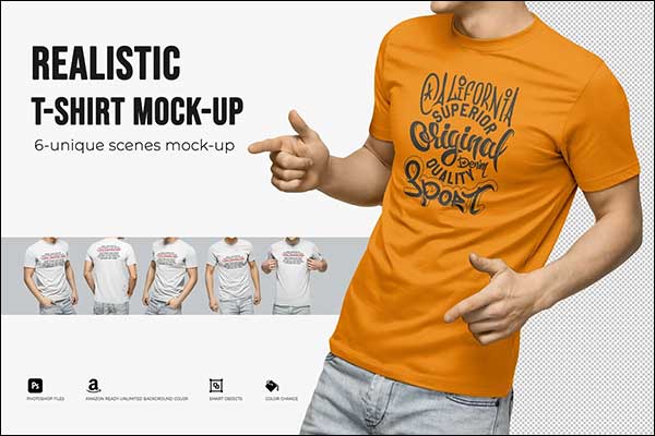 Realistic T-Shirt Mock-Up Template