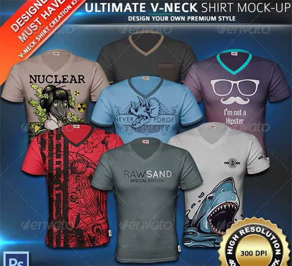 V-Neck T-Shirt Mockup