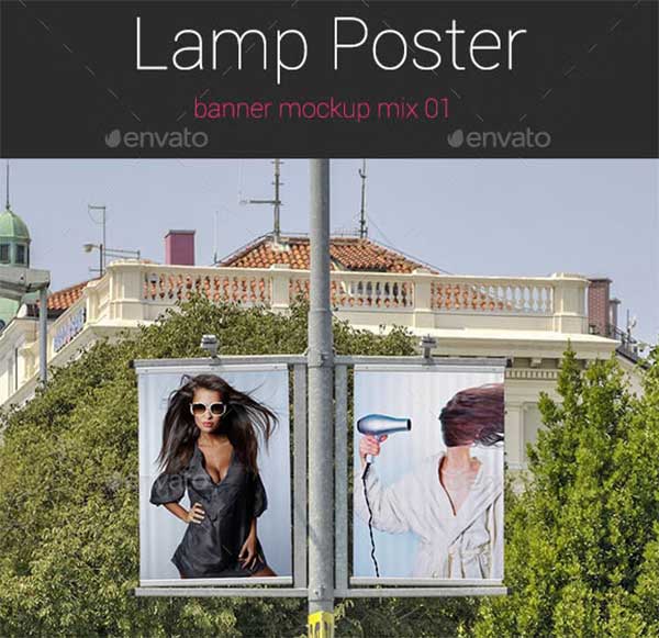 Best Lamp Post Banner PSD Mockup Design Template
