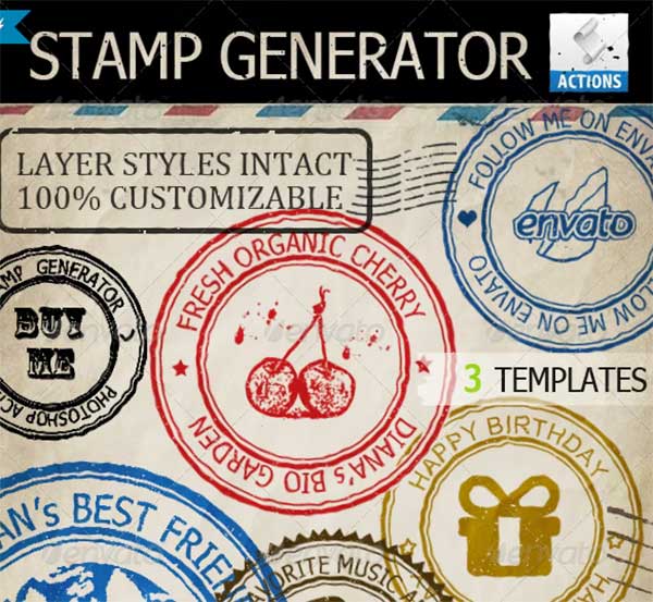 Rubber Stamp Generator Photoshop Action