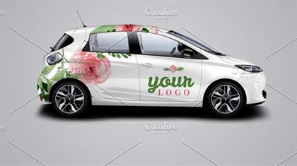 Photorealistic Car Branding PSD Mockup