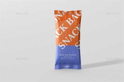 Snack Foil Bag Slim Size Mockup