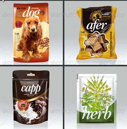 Different Foil Bags Packaging Mockups
