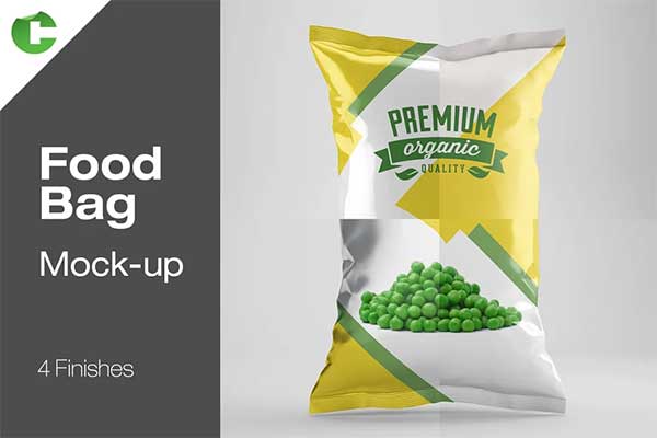 Organic Food Bag Mock-up PSD Template