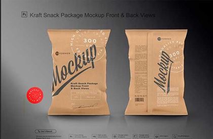 Kraft Snack Package Mockup Design