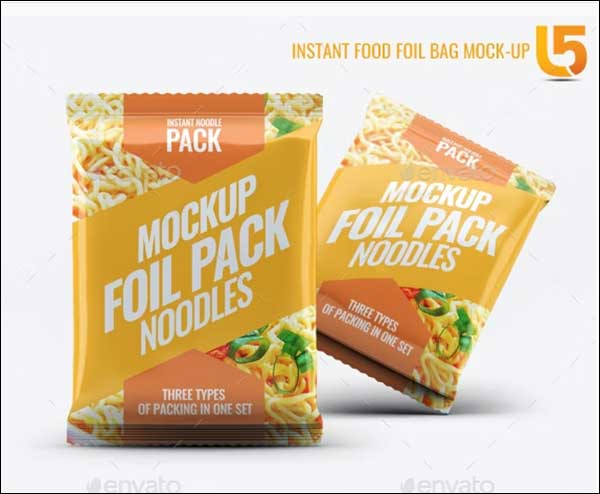 Food Foil Bag Mock-Up Template