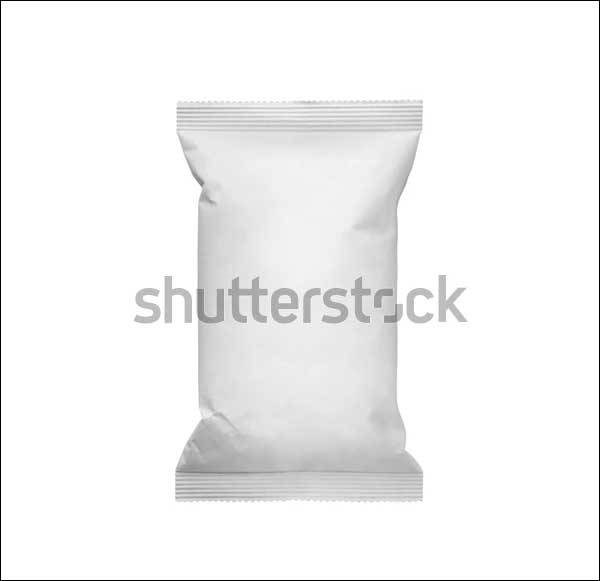 White Blank Paper Food Bag Mockup