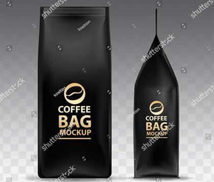 Coffee Bag Packaging Mockup Vector Template