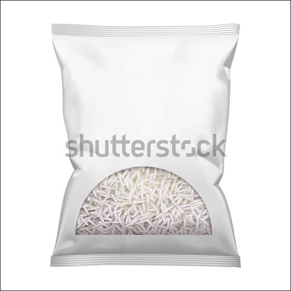 Blank Foil Rice Bag Mockup Template
