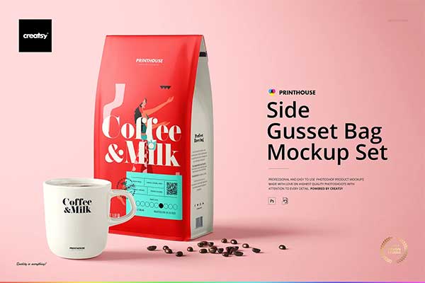 Side Gusset Coffee Bag Mockup Set