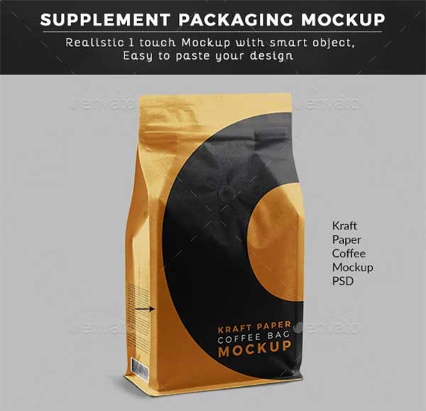 Kraft Paper Coffee Bag Mock up