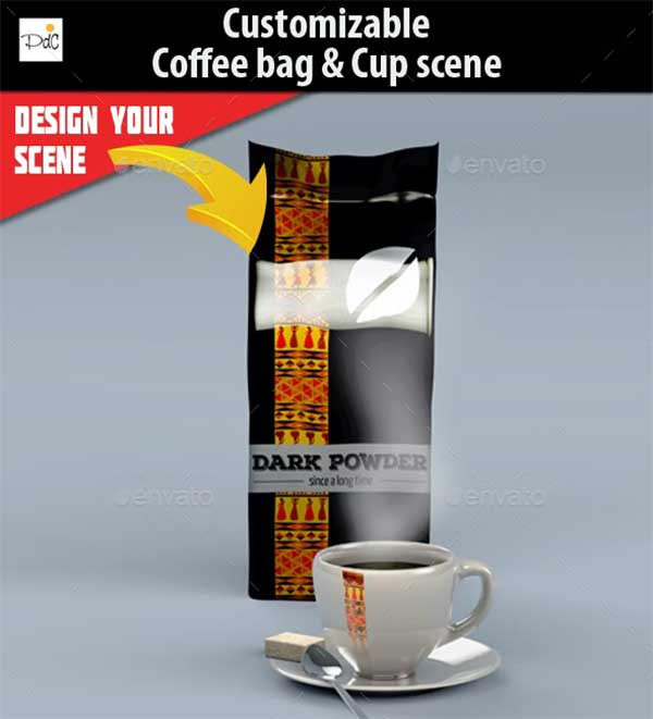 Coffee Bag & Cup Mock-up