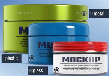 Glass Plastic Metal Jar Mockups