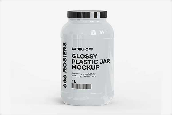 Glossy Plastic Jar Mockup