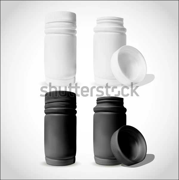 Black Plastic Bottle Mockup