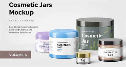 Cosmetic Plastic Jars Mockup