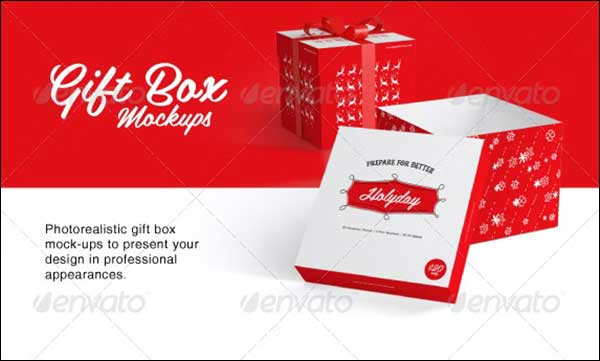 Realistic Gift Box Mockups