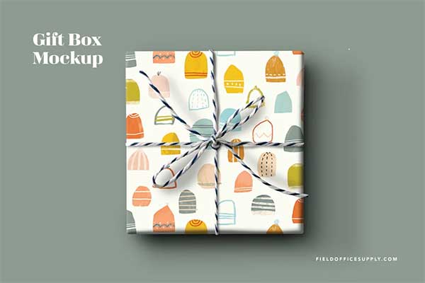 Paper Design Gift Box Mockup