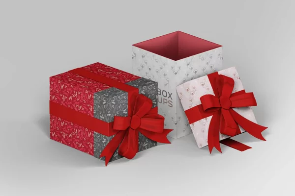 Gift Box Rectangle Mockups