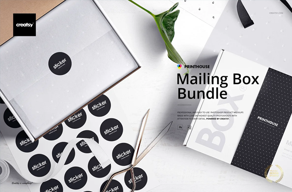 Mailing Box Mockup Bundle Templates