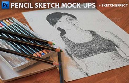 Pencil Sketch Mockup