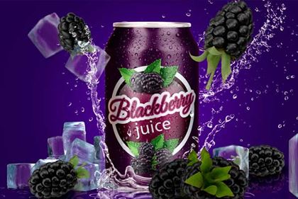 Blackberry Juice Can PSD Mockups