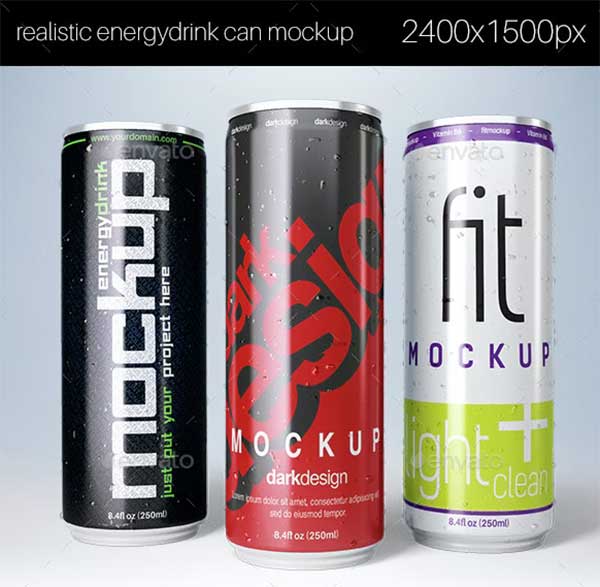 Energy Drink Can Editable Mockup