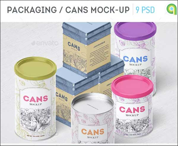 Packaging Can Photoshop Mockups