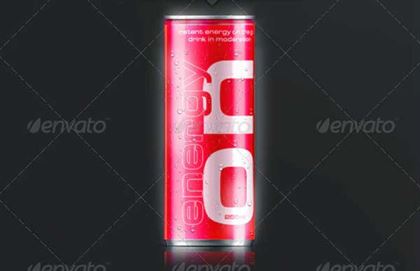 Energy Drink Soda Can Mockup PSD Template