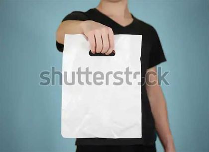 White Blank Plastic Bag PSD Mockup