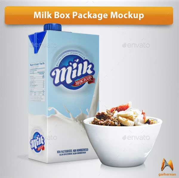 Milk Box Package Mockups