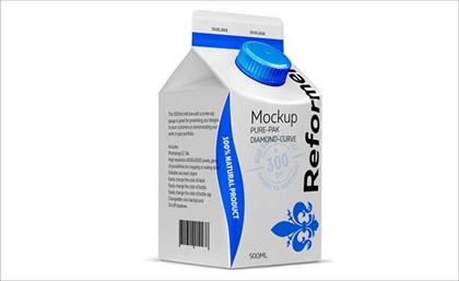Mockup Milk Packaging Diamond Curve