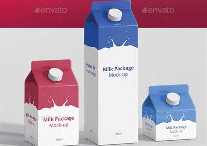 Milk Package Box Mockup Bundle