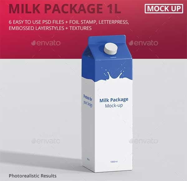 High Quality Milk Packaging Mockup
