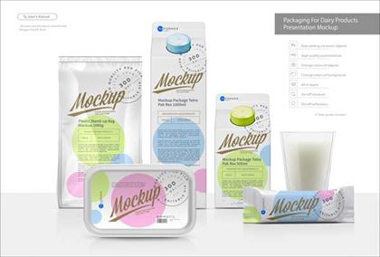 Packaging for Dairy Products Presentation Mockup