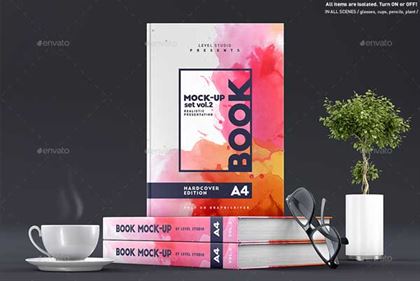 Book Mock-Up Set PSD Template