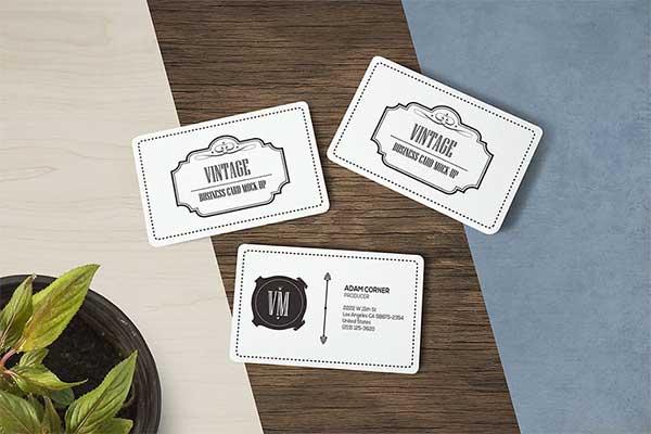 Rounded Business Card Mockups