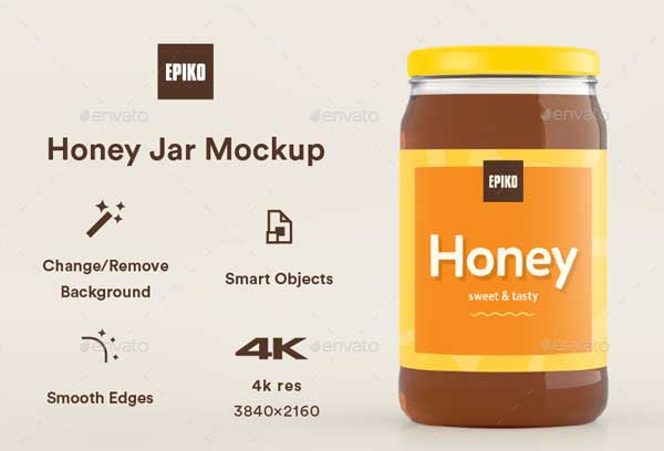 Honey Jar PSD Mockup