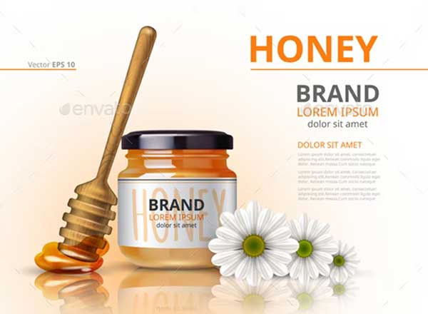 Realistic Acacia Honey Jar Mockup