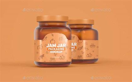 Glass Jam Jar Packaging Mockup